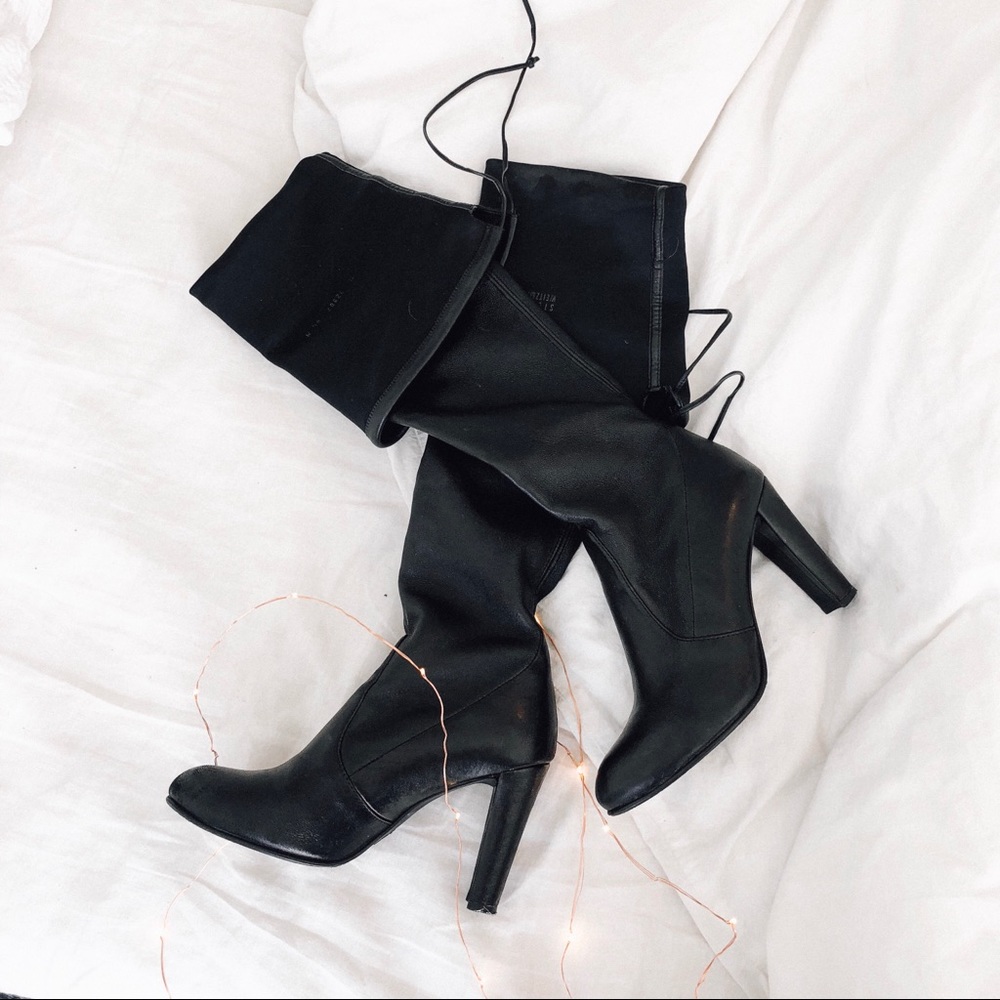 Stuart Weitzman Highland Boot Black Leather